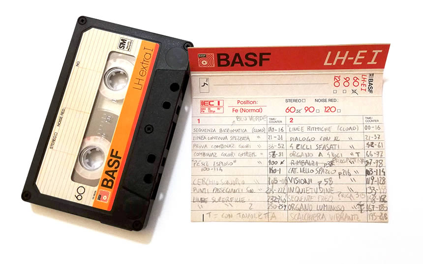 One of the musicassettes used to store the first generative experiments made in the early 80’s with an Atari 800XL.